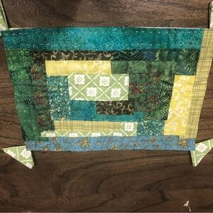 Handmade Green Kawandi Mini Quilt